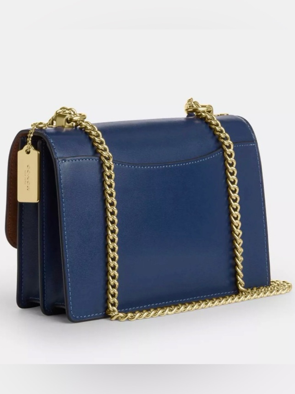 Coach Klare Crossbody Bag in Deep Blue Calf Leather with Gold Tone Hardware - Picture 2 of 10
